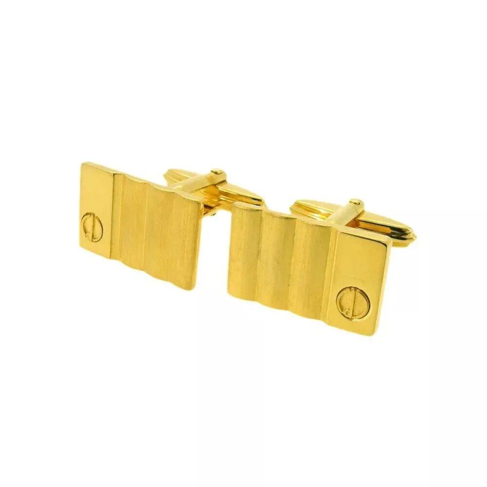 Dunhill Cufflinks D Mark Gold Bracket Authentic USED